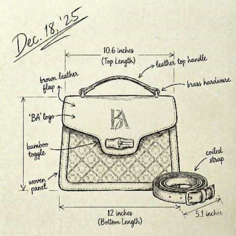 Bamboura ”The Bamboo Poet“ bamboo leather flap Backpack