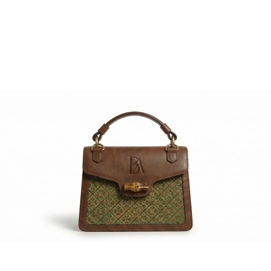 Bamboura ”Heritage Arc“ bamboo leather handheld and shoulder bag