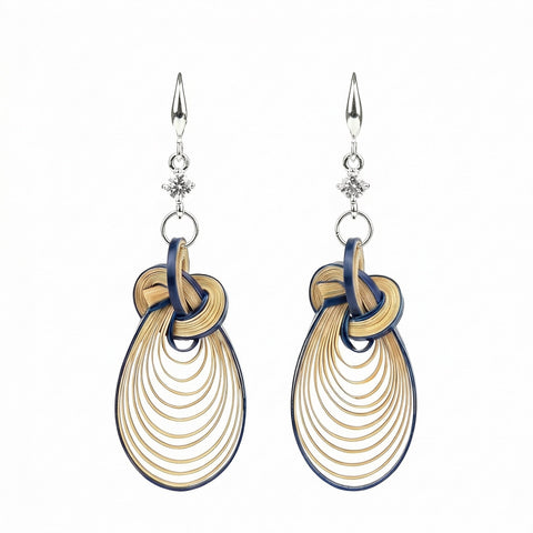 Bamboura "Cloud Drop" Bamboo & Zircon Earrings