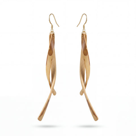 Bamboura “Wind chimes” Fei Bamboo Twisted Drop Earrings