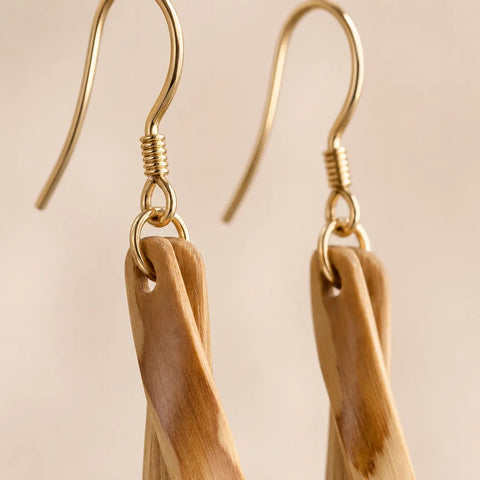 Wind Chimes bamboo earrings with 925 sterling silver hooks