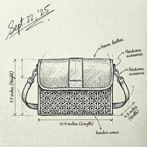 Bamboura “Equinox” bamboo leather handmade handbag