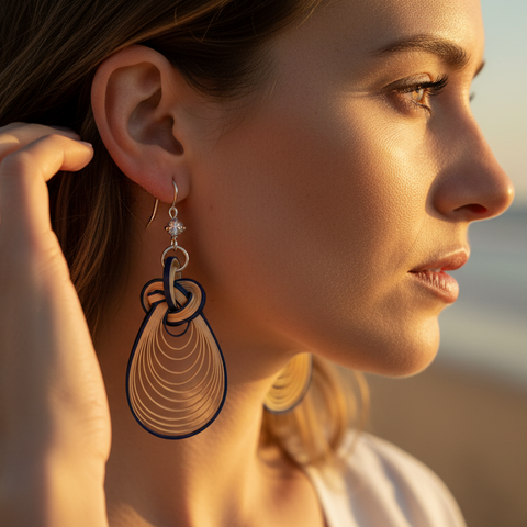 Bamboura “Cloud Drop” bamboo earrings