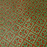 Close-up of handwoven bamboo pattern detail on Heritage Arc handbag showing natural texture and craftsmanship