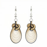 Cloud Drop bamboo earrings with sterling silver hooks