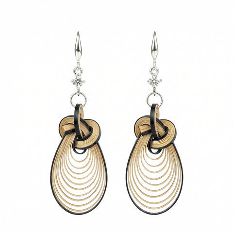 Bamboura "Cloud Drop" Bamboo & Zircon Earrings