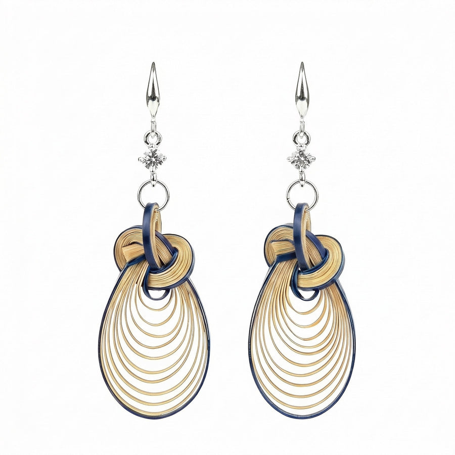 Bamboura "Cloud Drop" Bamboo & Zircon Earrings