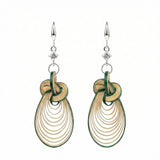 Model wearing Bamboura Cloud Drop handwoven bamboo earrings