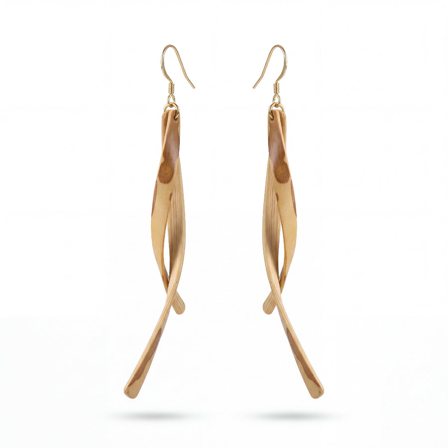 Bamboura “Wind chimes” Fei Bamboo Twisted Drop Earrings
