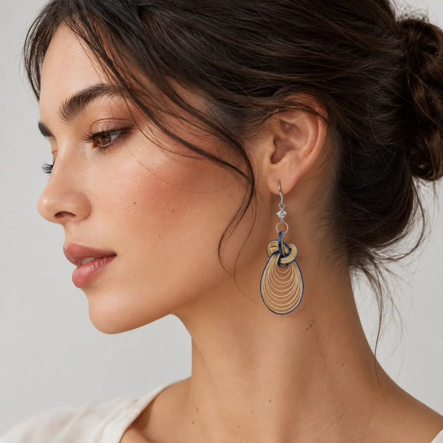 Bamboura Cloud Drop bamboo and zircon teardrop earrings