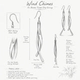 Wind Chimes bamboo drop earrings design sketch by Bamboura