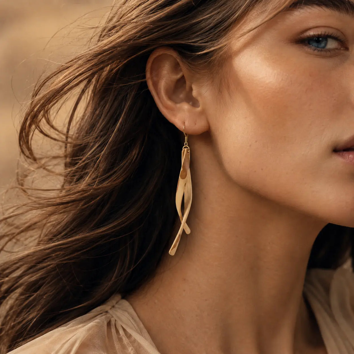 Wind Chimes earrings inspired by bamboo moving in the breeze