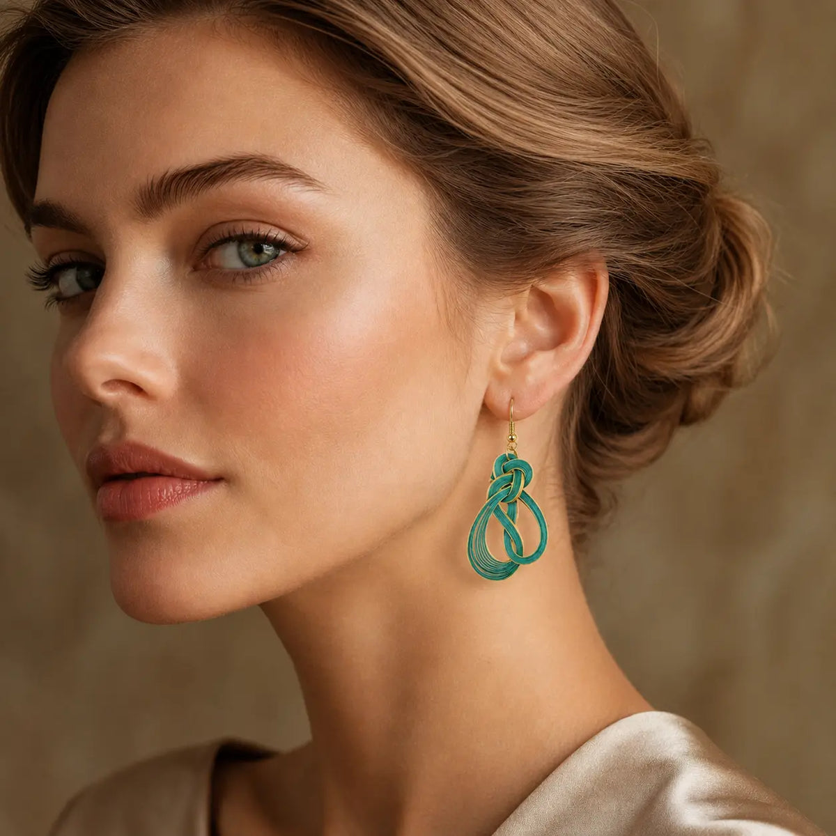 Tidal Bloom earrings inspired by ocean tides and bamboo spirals