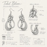 Close-up of Tidal Bloom handwoven bamboo spiral earrings