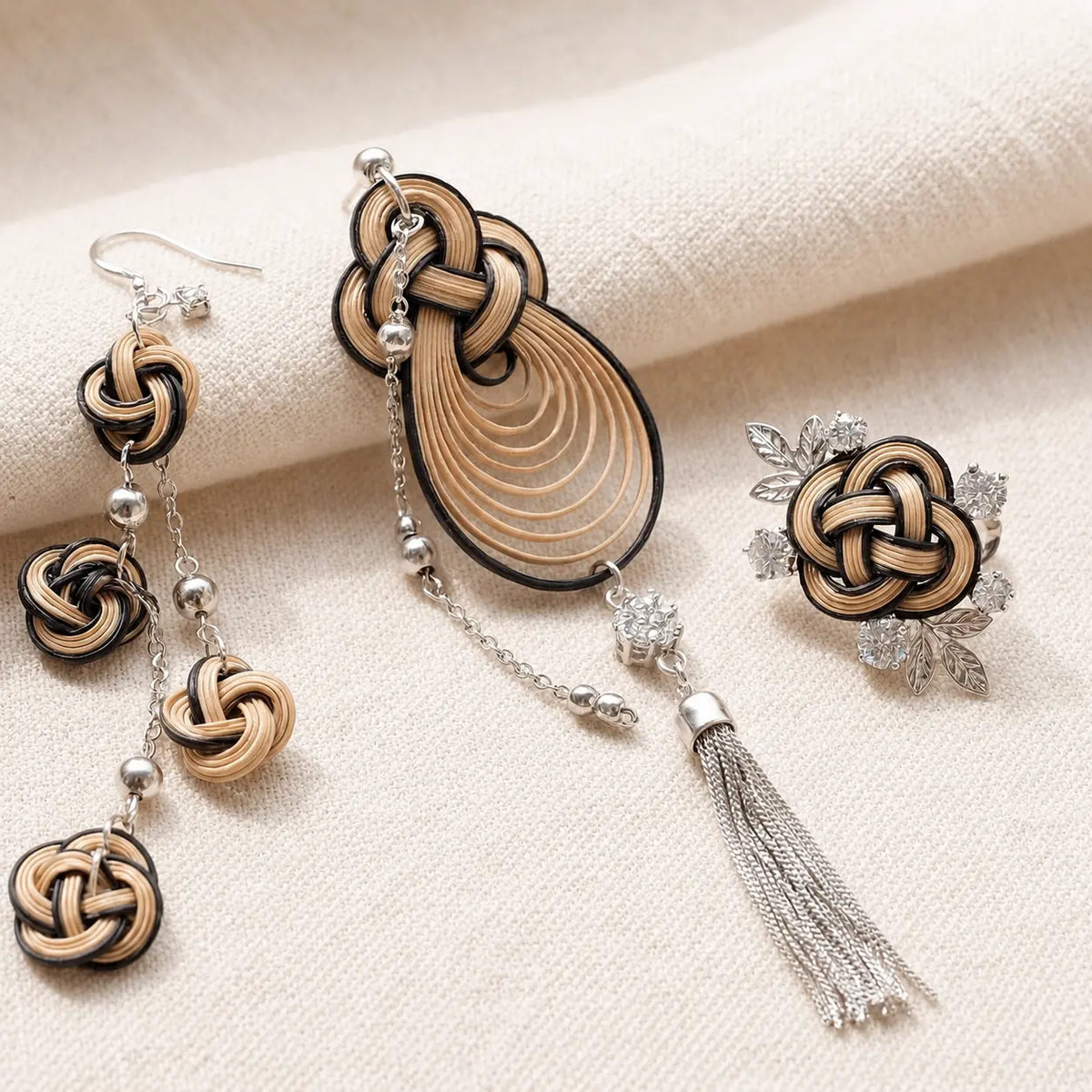 Bamboura handwoven bamboo earrings collection
