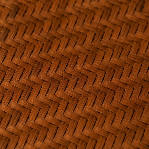 Close up of handwoven bamboo texture on Apsley Weave handbag